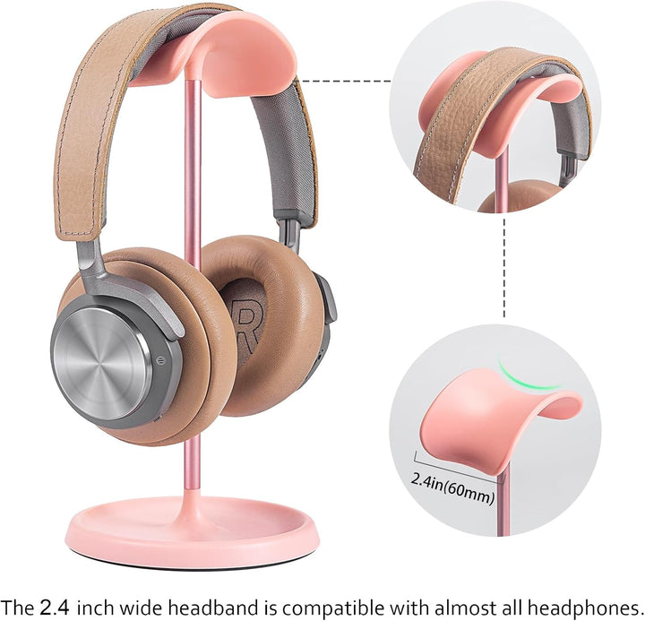 Kopfhörer Ständer, Gebogener Headset Halterung mit Ablagefach, Schwere Basis Gaming Kopfhörer Halter