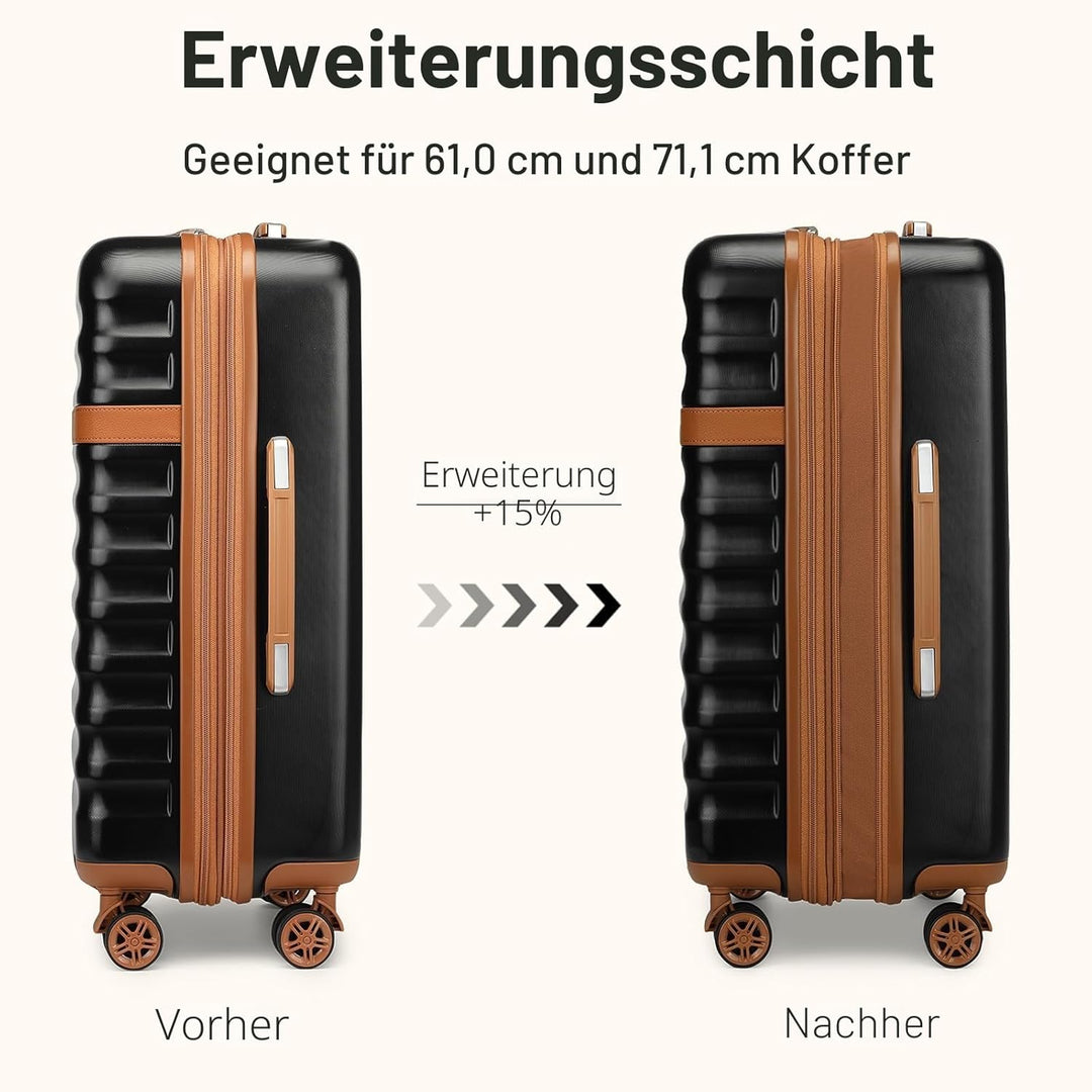 KONO Koffer Trolley Gross Koffer Reisekoffer von ABS+PC Hartschalenkoffer mit 4 Rollen TSA Schloss (
