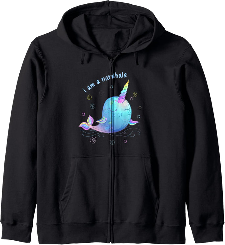 Ich bin ein Narwal und kein Einhorn Lustiges Mädchen Kapuzenjacke