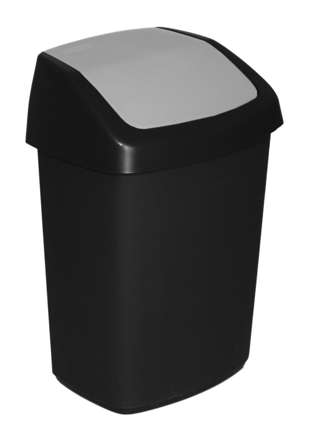 Curver Abfalleimer Swing-Top 25l in schwarz/grau, Plastik, 35 x 25 x 10 cm, 35 x 25 x 10 cm