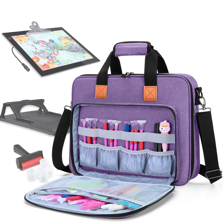 Luxja Tragetasche für A4 Licht Pad und Diamond Painting Werkzeug Lila, Lila