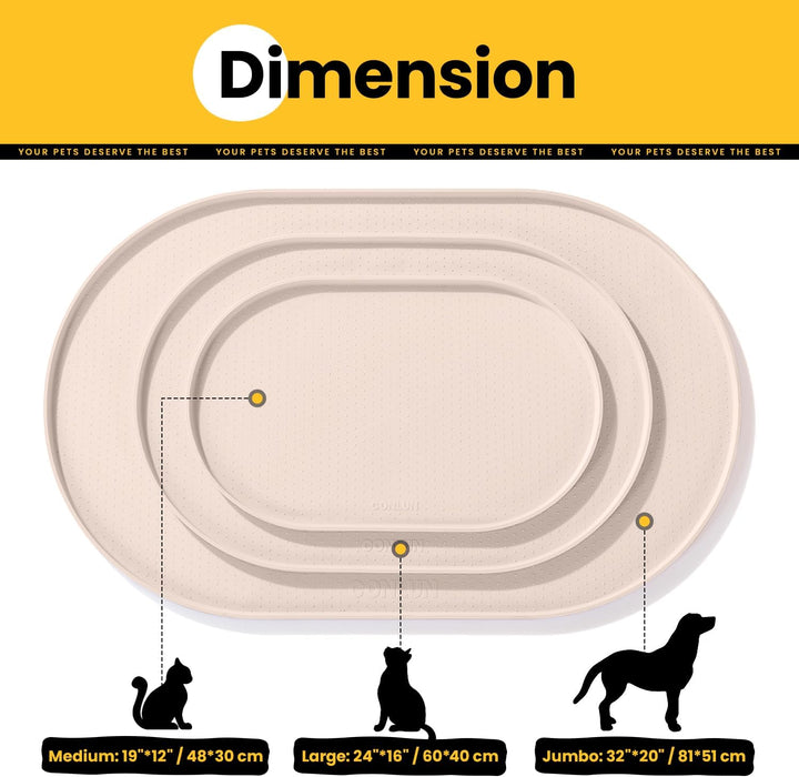 Conlun Napfunterlage Hund,1,2cm Hohe Ränder Futtermatte Katzen zur Vermeidung von Verschüttungen,BPA