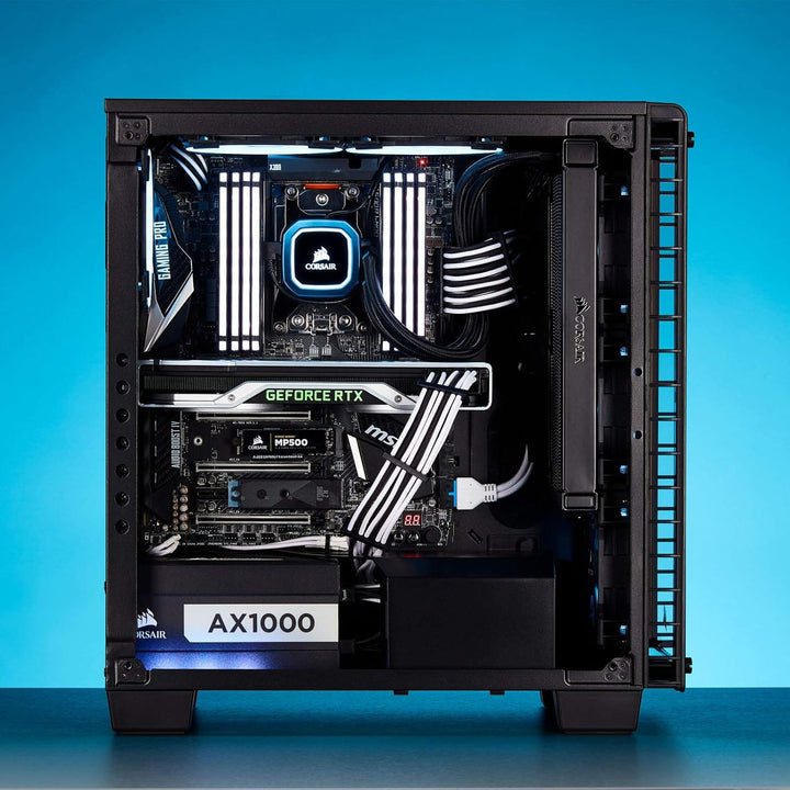 Corsair Premium Sleeved SATA 3 Kabel gewinkelt / gerade (6Gbps, 30 cm 90°) Blau SATA 30cm 90° Blau,
