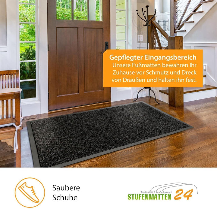 Kettelservice-Metzker® Schmutzfangmatte | Sauberlaufmatte | versch.Farben & Grössen | grau-schwarz m