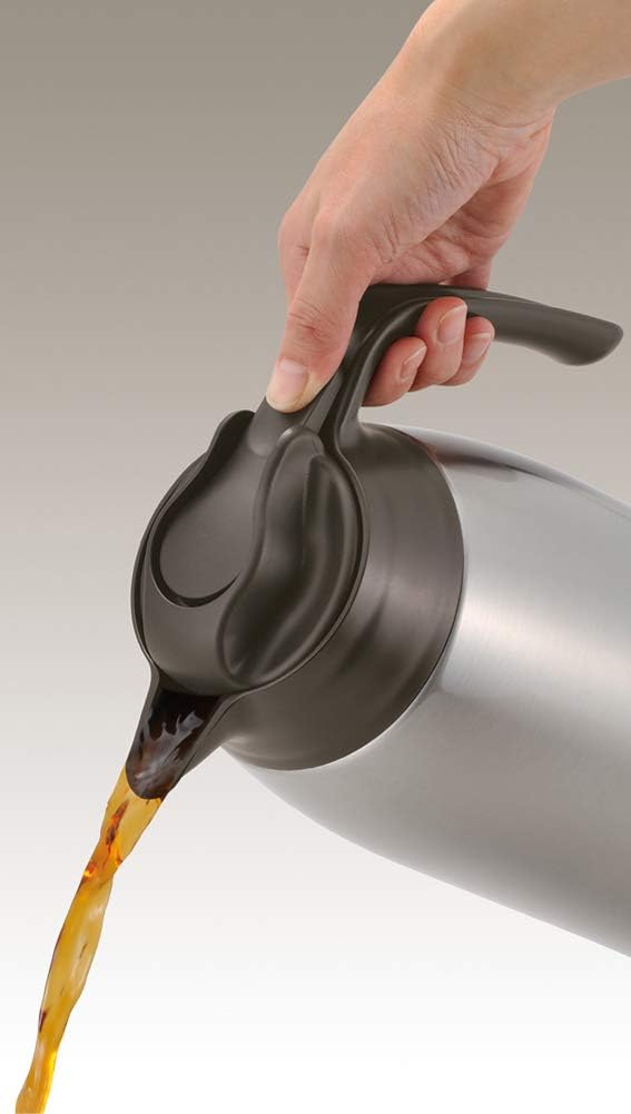 THERMOS Thermoskanne THV, Edelstahl 1L, Edelstahleinsatz, grosse Öffnung, spülmaschinenfest, 4026.20