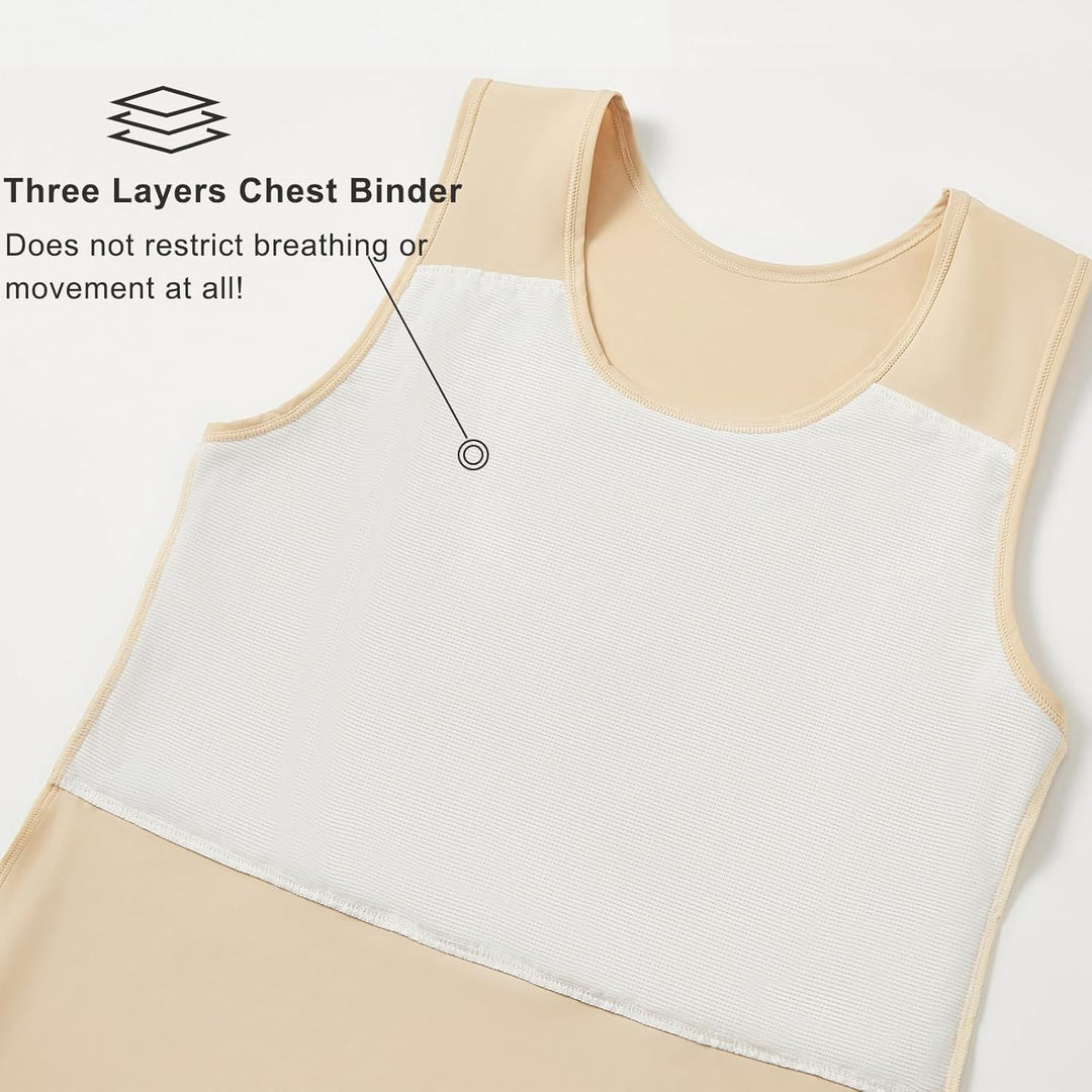 Brust Binder für Transgender FTM Cosplay Atmungsaktive Halb Trans Binder BH Nude M, Nude M