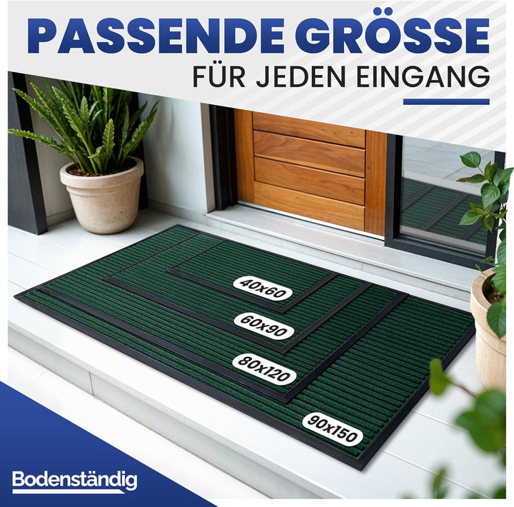 Fussmatte aussen - extrem rutschfest & langlebig - Fussabtreter aussenbereich Green 80x120cm - Türma