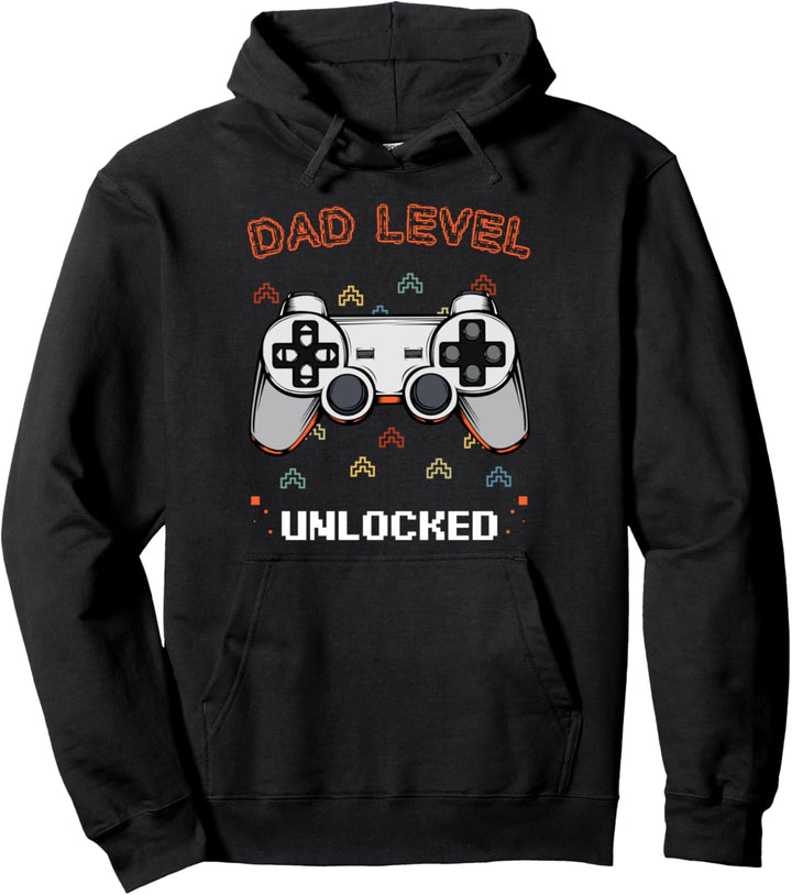 Dad Level Unlocked Gamer Gaming Schwanger Baby Party Familie Pullover Hoodie