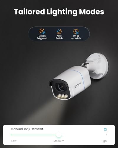 ZOSI PoE Überwachungskamera Set Aussen, 8CH 4K PoE NVR, 4X 5MP Outdoor IP Kameras mit F1.0 Grosse Bl