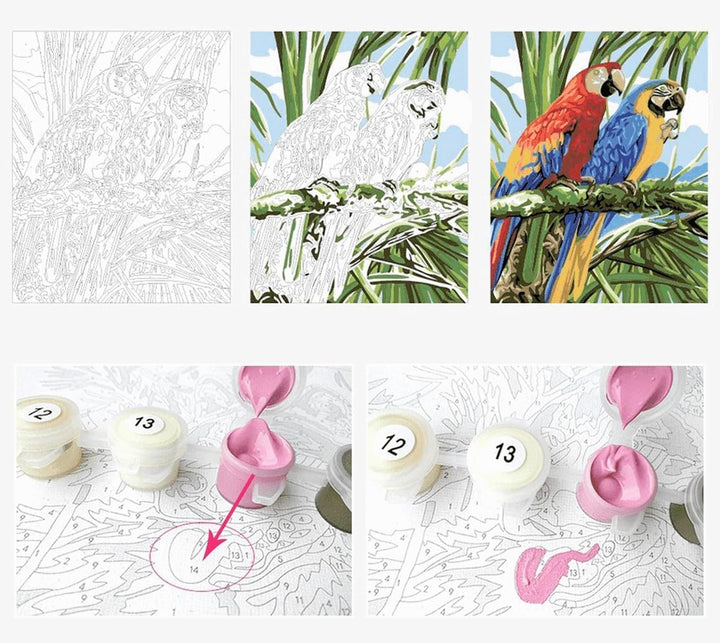 Artnapi Malen nach Zahlen Erwachsene mit Rahmen | DIY Handgemalt | Blumen - Zartes Bouquet | Kit für