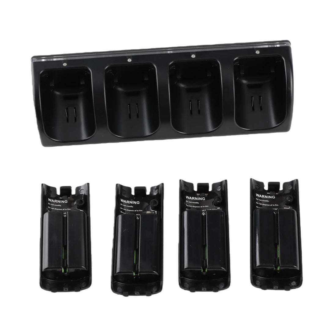 Fernbedienungs-Ladegerät, 4-in-1-Ladestation mit 4 Wiederaufladbaren 2800-mAh-Batterien, mit LED-Anz