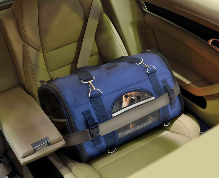 Stabiler 6-in-1 Haustiertransporter, Front/Brustträger, Schultertasche, Haustier-Handtasche, Autosit