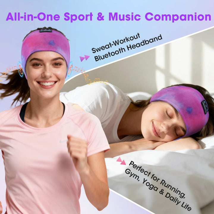 LC-dolida Schlafkopfhörer Bluetooth Sport-Kopfhörer Stirnband, Kabellos Schlafen Kopfhörer 15+ Stund