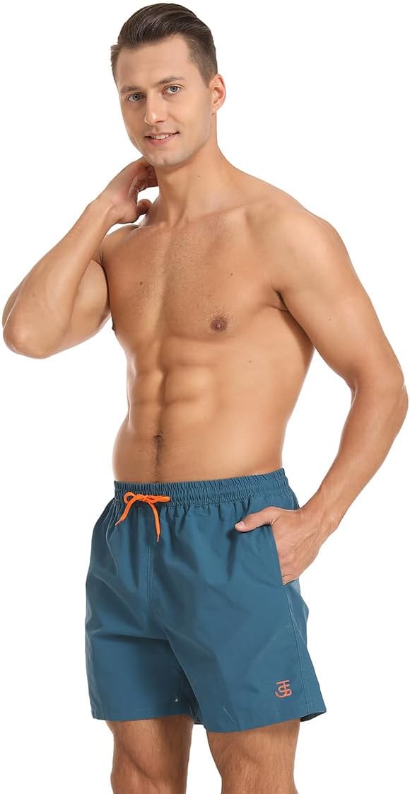 JustSun Badehose Herren Schnelltrocknend Boardshorts mit Mesh-Futter und Verstellbarem Tunnelzug XL