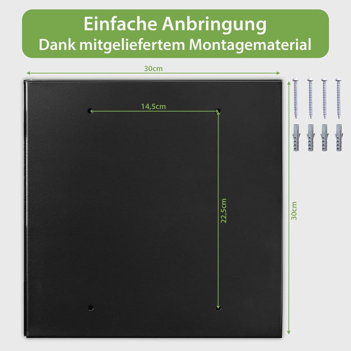 banjado Grosser Schlüsselkasten Glas - Schlüsselbox 30x30cm mit 50 Haken - Schlüsselkasten modern fü