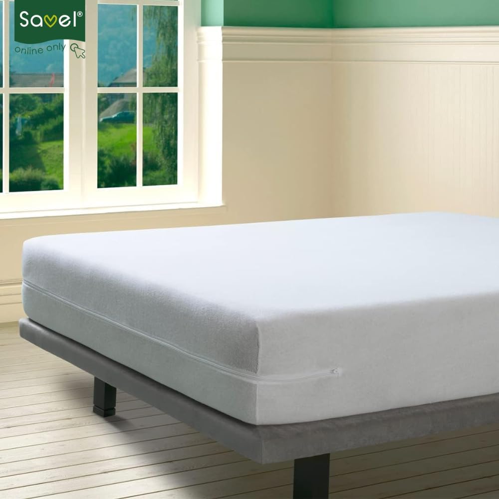 Savel, Matratzenbezug aus 100% Baumwollfrottee, elastisch, anpassungsfähig, hochabsorbierend (Grösse