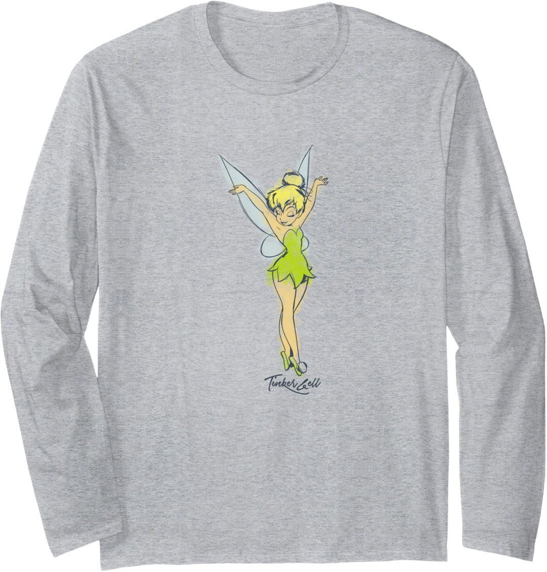 Disney Peter Pan Tinker Bell Watercolor Sketch Langarmshirt