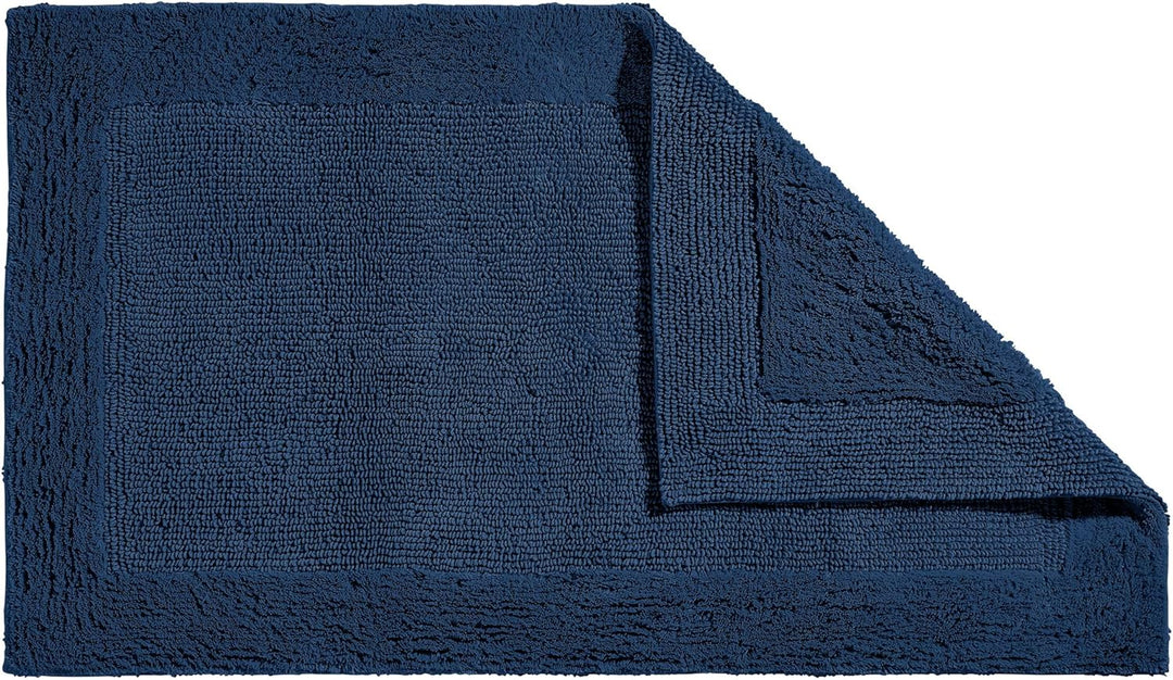Erwin Müller Badematte, Badteppich Uni Serie Stuttgart Marine Grösse 80x150 cm - extra dick, hohe Sa
