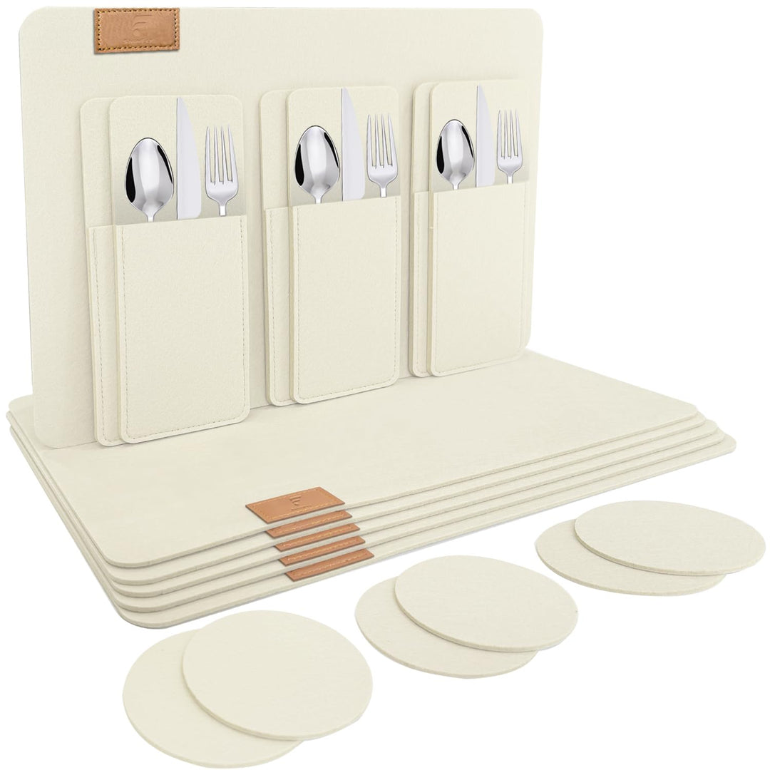 shinfly Tischsets Abwaschbar Platzsets aus Filz 18er Set, Abwischbar Tischsets, Hitzebeständig rutsc