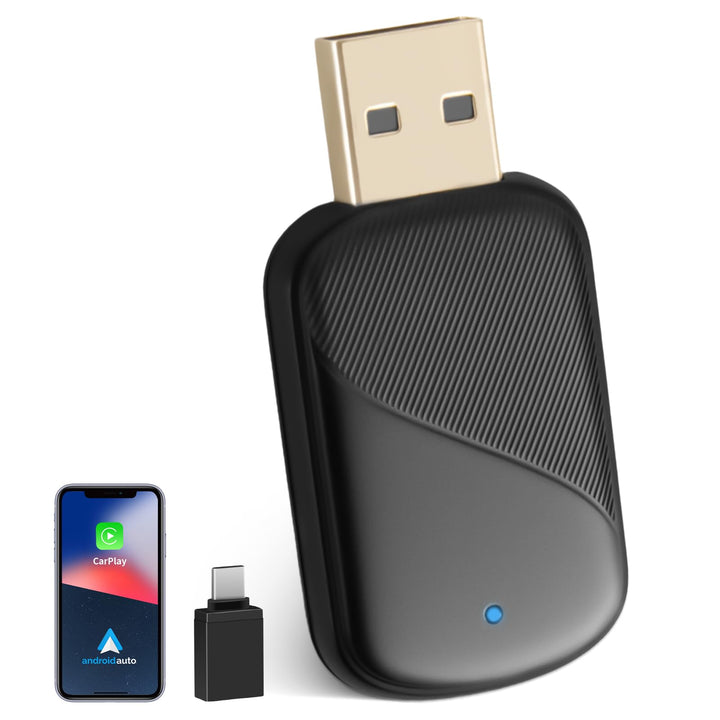 2 IN 1 Wireless Android Auto & Carplay Wireless Adapter, Convert Wired to Wireles s Carplay Dongle,