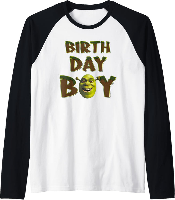 Shrek Birthday Boy Big Face Raglan