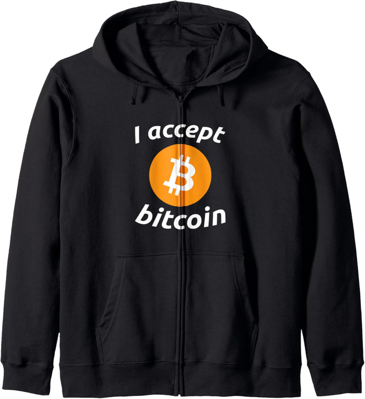 I Accept Bitcoin Cryptocurrency Geldgeschenk Kapuzenjacke
