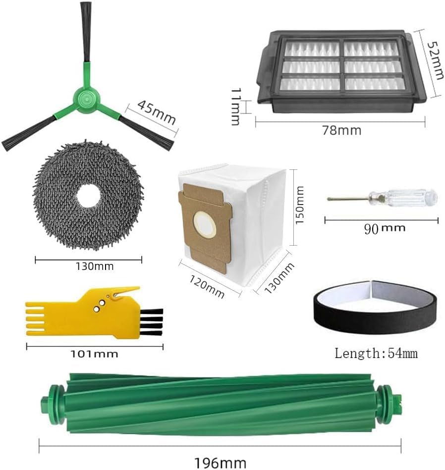Zubehör für iRobot Roomba Plus 505 Combo / 405 Combo Roboterstaubsauger 25er-Pack 2 Hauptbürsten, 4