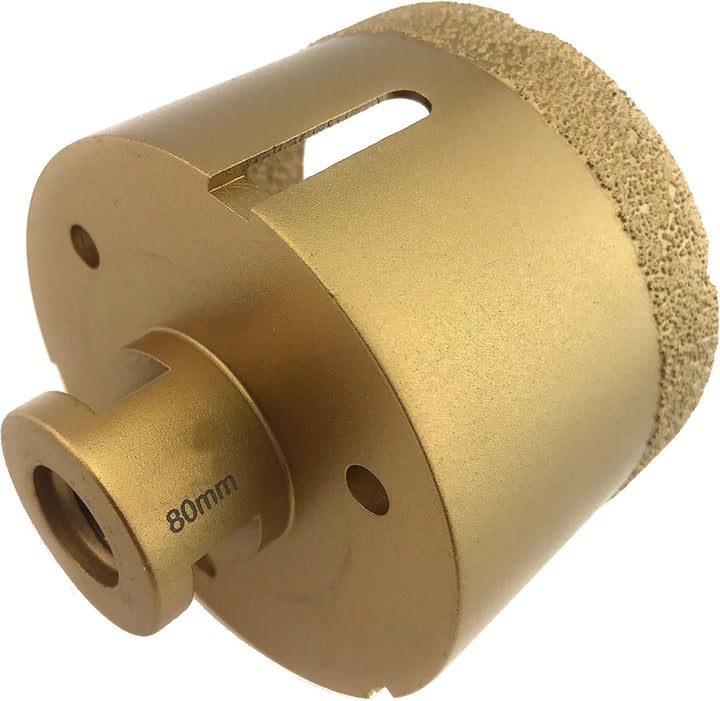PRODIAMANT Profi Fliesenbohrer Fliese 80 mm x M14 Diamantbohrer Winkelschleifer für trockenbohren in