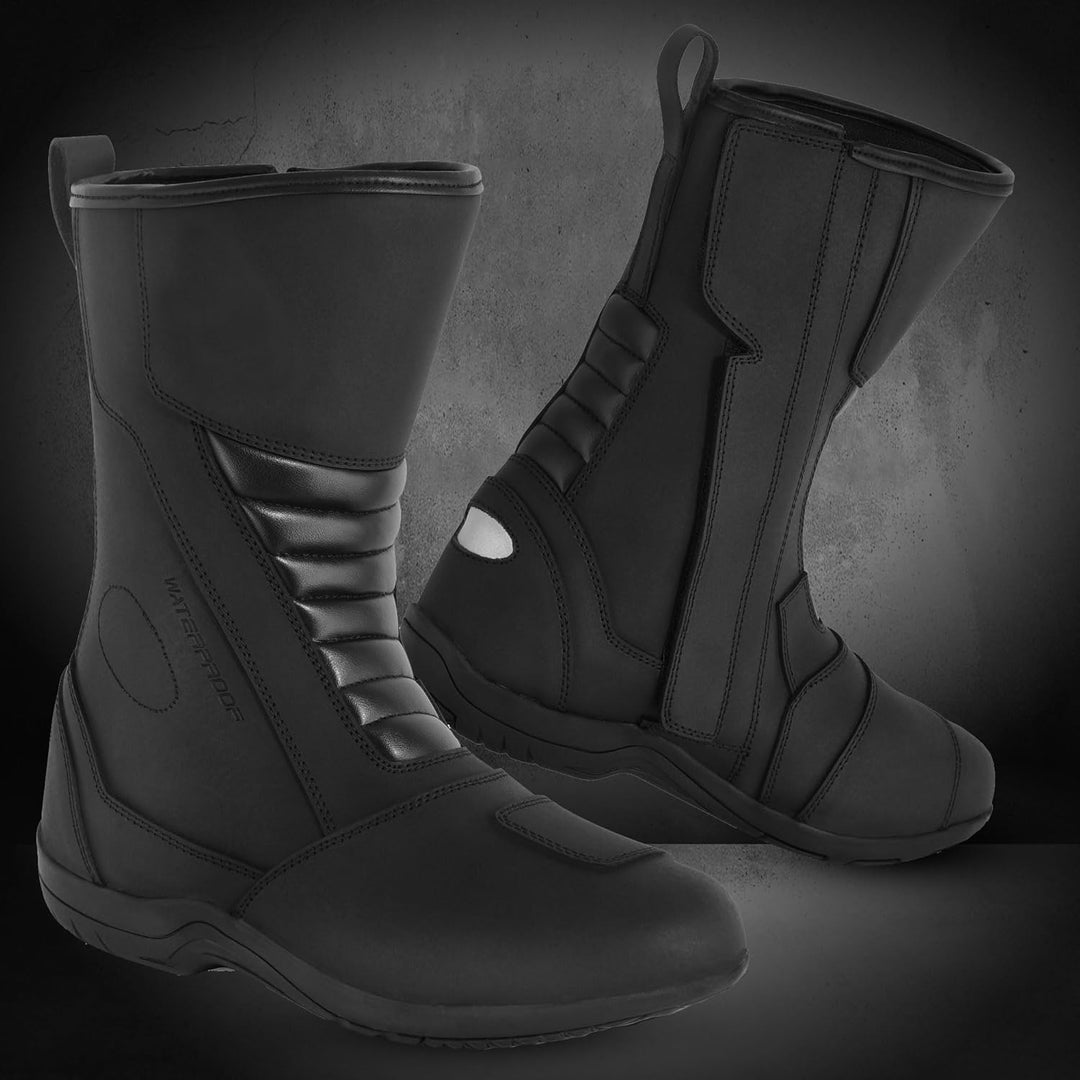 Motorradschuhe für Herren, verstärkte Strassenschuhe, Stossdämpfung, rutschfeste Sohle, wasserdichte