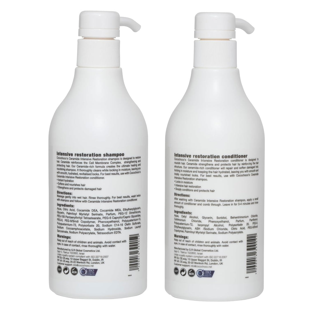 COCOCHOCO Satz Ceramide Shampoo &amp; Haarkur für trockene und brüchige Haare 2x 500ml