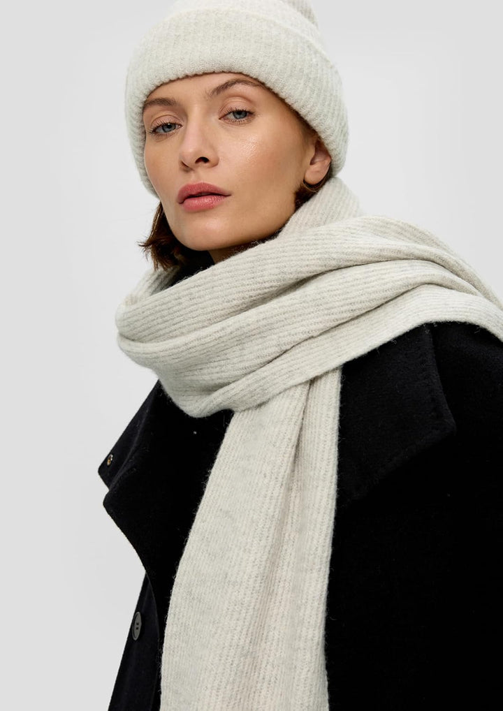 s.Oliver BLACK LABEL Damen Schal Einheitsgrösse Grau, Einheitsgrösse Grau