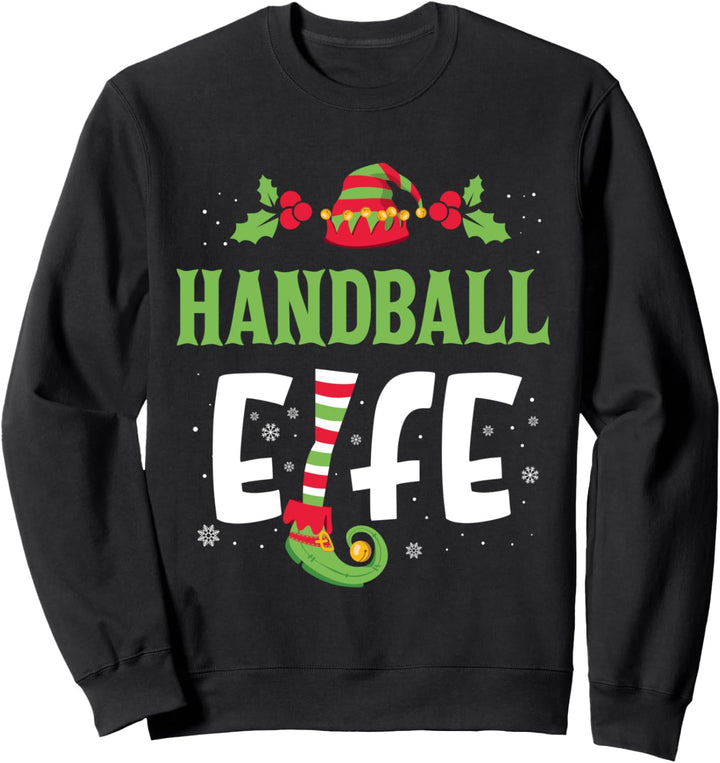Handball Elfe Familien Outfit Weihnachten Partnerlook Elfen Sweatshirt