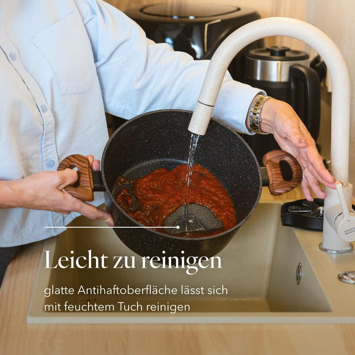 FLORINA Aluminiumtopf MASTER BLACK 20 cm 2.1L | Antihaftbeschichtung | Für alle Herdarten inkl. Indu