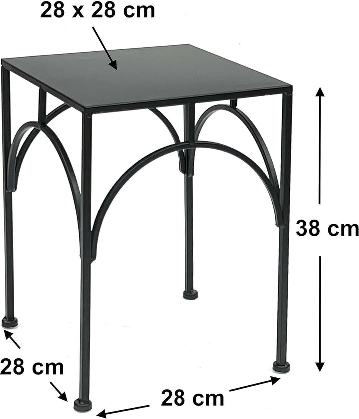 DanDiBo Blumenhocker Metall Schwarz Eckig Blumenständer Beistelltisch 96449 Blumensäule Pflanzenhock