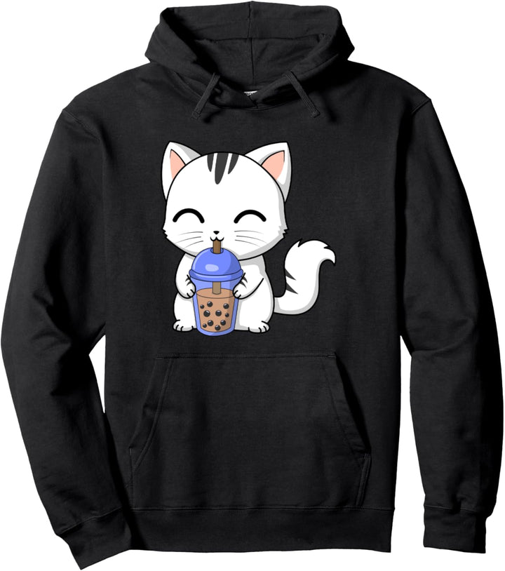 Netter Boba Kitty Cat Bubble Tea Kawaii Japanisch Anime Pullover Hoodie