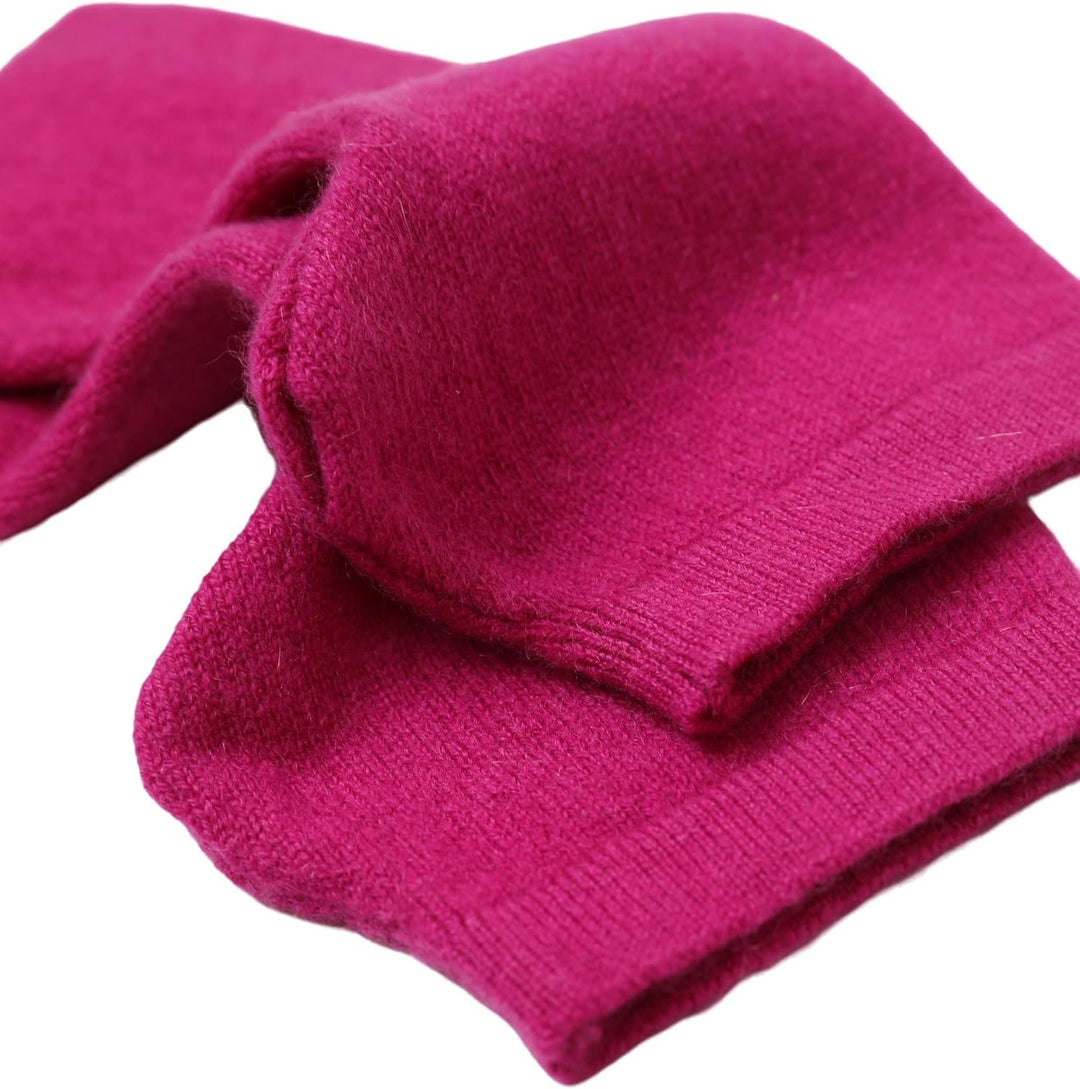 Prettystern Kaschmir-Wolle Damen Pulswärmer fingerlose Handschuhe Hand-Stulpen, 19 cm X 10 cm pink V