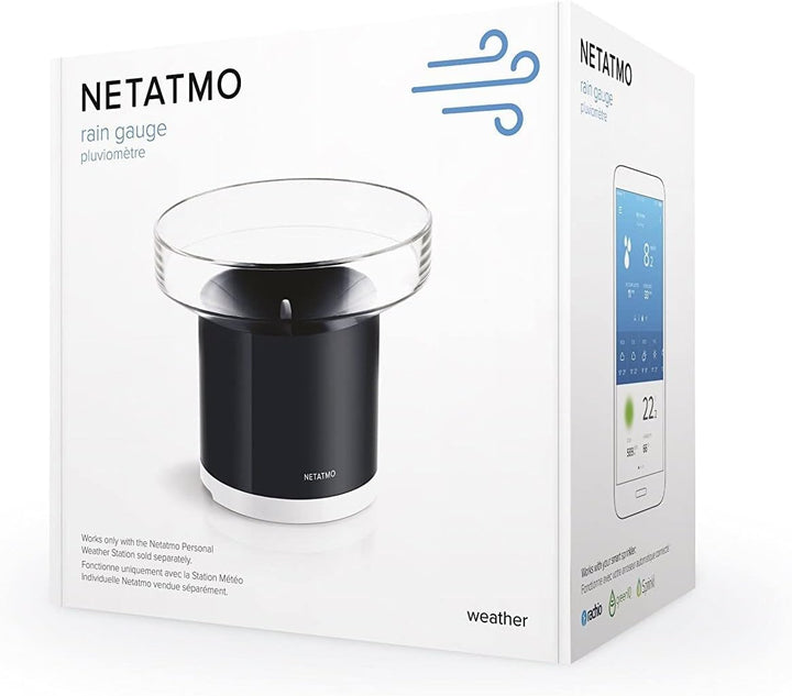 Netatmo NRG01-WW Regenmesser WLAN, Schwarz