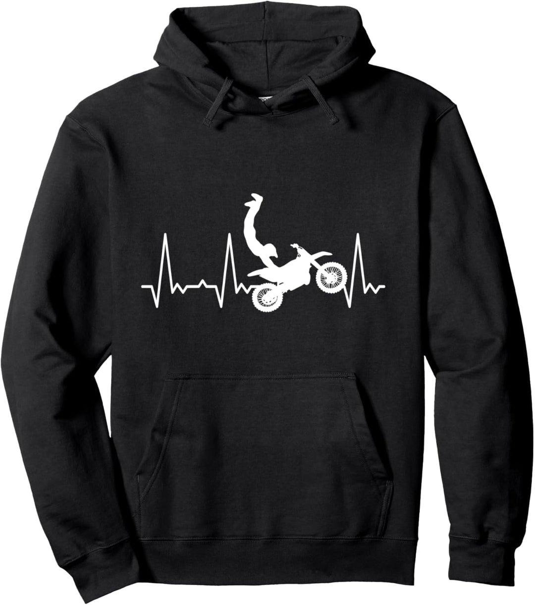 Herzschlag Motocross Pullover Hoodie
