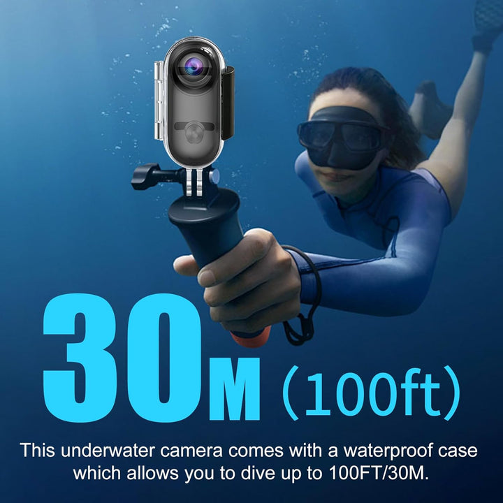 OBEST Mini Action 4K Unterwasserkamera, Mini wasserdichte WiFi Cam, Helmkamera für Fahrrad und Motor