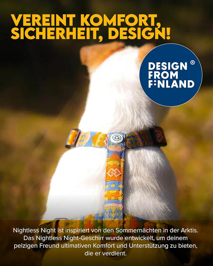 Woolly Wolf Nightless Night Dog Harness M - Hundegeschirr für mittelgrosse Hunde aus recyceltem Poly