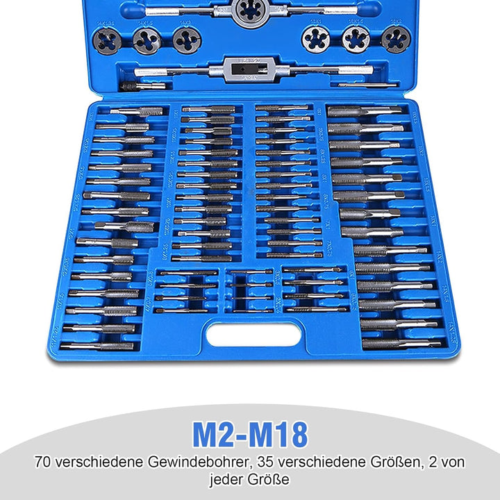Gewindeschneidsatz 110 TLG, Gewindeschneider set ks tools aus Schnellarbeitsstahl Einschnitt Gewinde