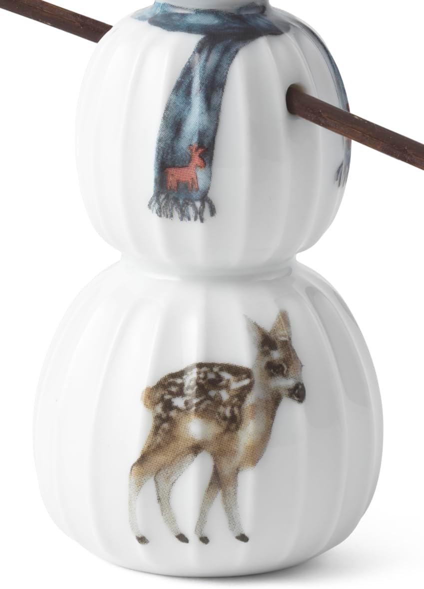 Kähler Hammershøi Christmas Schneemann – Porzellan Dekofigur, Handbemalt, 11,5 cm, Weihnachtsdekorat