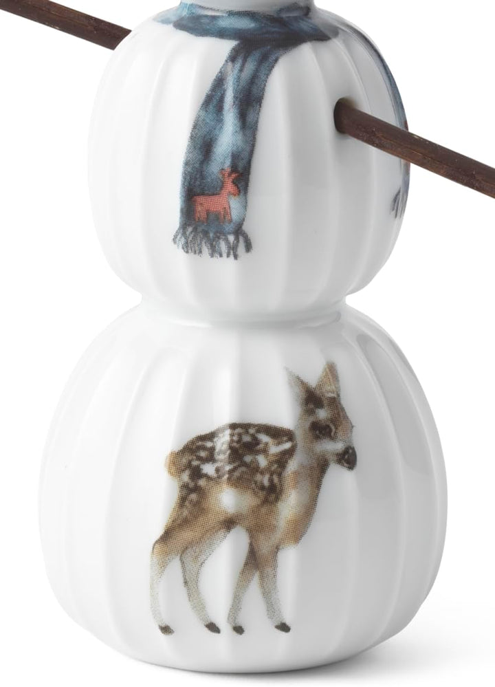 Kähler Hammershøi Christmas Schneemann – Porzellan Dekofigur, Handbemalt, 11,5 cm, Weihnachtsdekorat