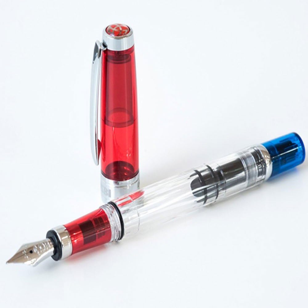 TWSBI Diamond 580 Kolbenfüllhalter Rot Blau