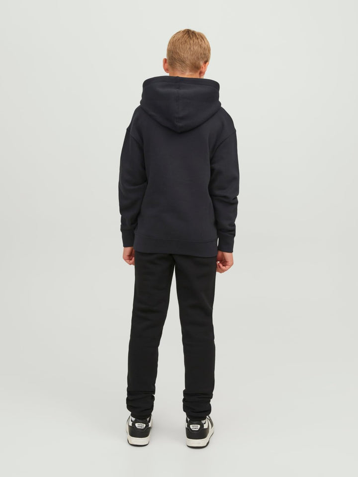 JACK &amp; JONES Jungen Jjestar Jj Sweat Hood Noos Jnr Kapuzenpullover, Black/Fit:loose
