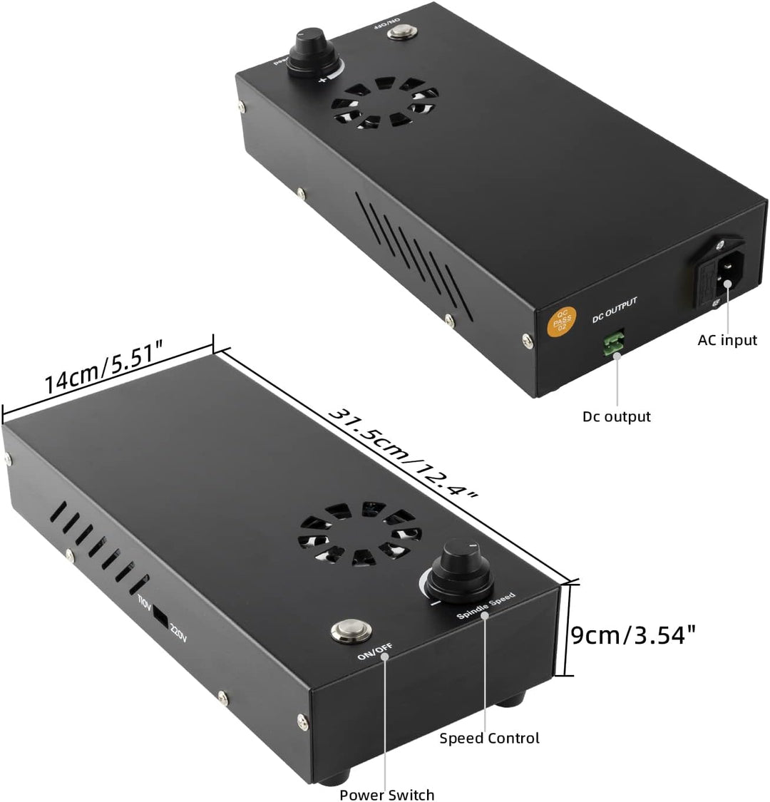 FoxAlien 300W CNC Fräse Bausatz Spindelmotor Kit Luftgekühlter Fräsmotor mit Controller-Box für Masu
