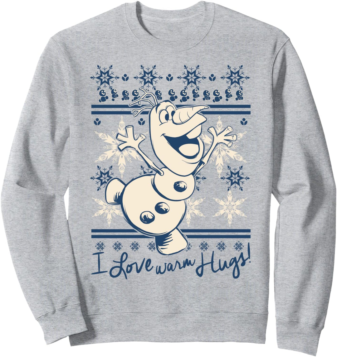 Disney Frozen Olaf I Love Warm Hugs Snowflakes Sweatshirt