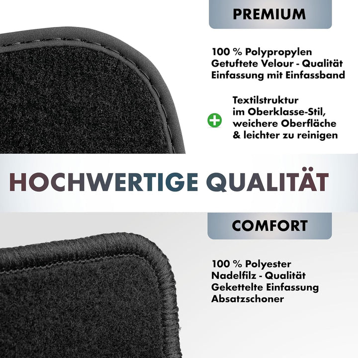 WALSER Premium Auto Teppiche für VW Passat B8 08/2014-Heute, B8 Variant 08/2014-Heute, 100% passgena