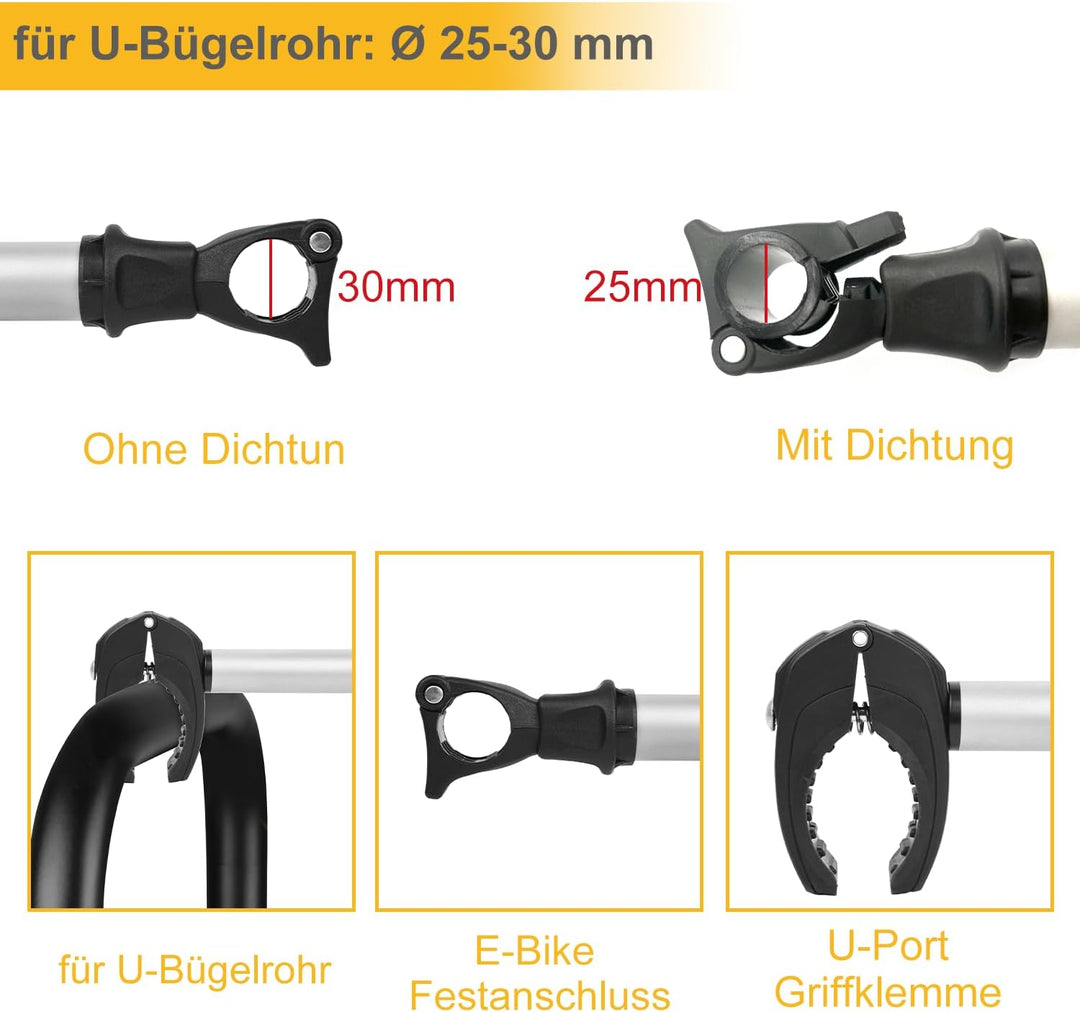 Rahmenhalter 1 Pack, 32cm Länge Abschliessbare Rahmenhalterung für Fahrradträge ，für U-Bügelrohr, 32