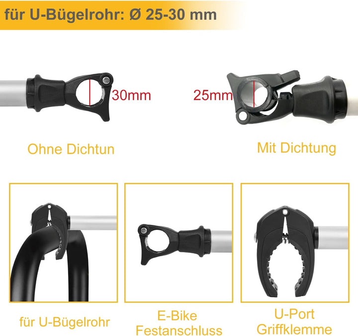 Rahmenhalter 1 Pack, 32cm Länge Abschliessbare Rahmenhalterung für Fahrradträge ，für U-Bügelrohr, 32